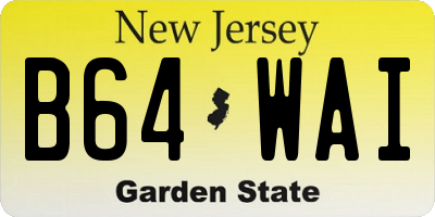 NJ license plate B64WAI