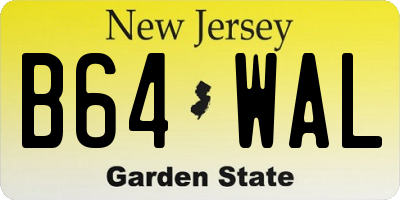 NJ license plate B64WAL