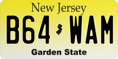 NJ license plate B64WAM