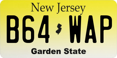NJ license plate B64WAP