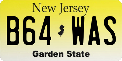 NJ license plate B64WAS