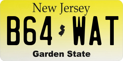 NJ license plate B64WAT