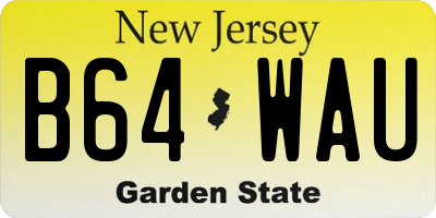 NJ license plate B64WAU