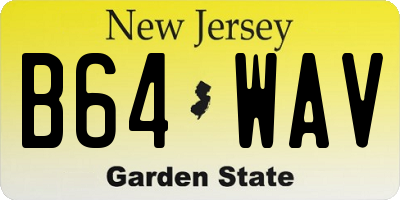 NJ license plate B64WAV