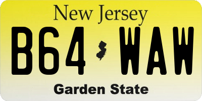 NJ license plate B64WAW