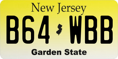 NJ license plate B64WBB