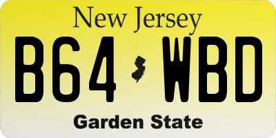 NJ license plate B64WBD