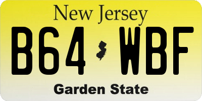 NJ license plate B64WBF