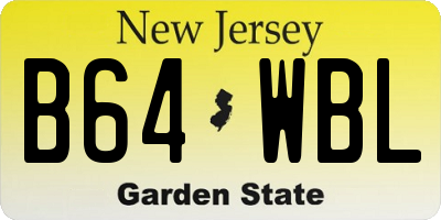 NJ license plate B64WBL