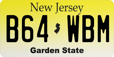 NJ license plate B64WBM