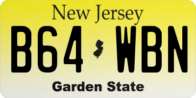 NJ license plate B64WBN