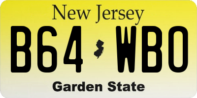 NJ license plate B64WBO