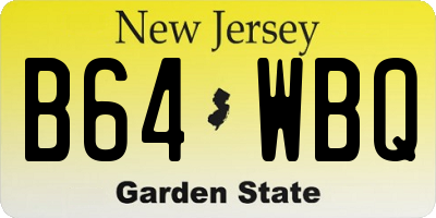 NJ license plate B64WBQ
