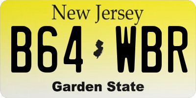 NJ license plate B64WBR