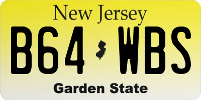 NJ license plate B64WBS