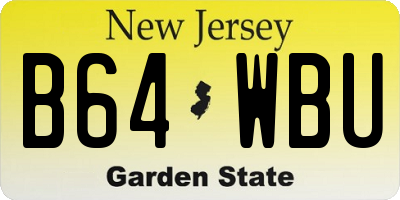NJ license plate B64WBU