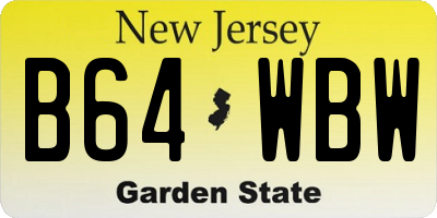 NJ license plate B64WBW
