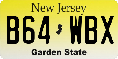NJ license plate B64WBX