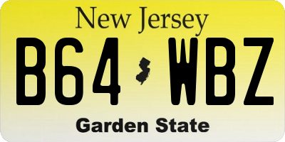 NJ license plate B64WBZ