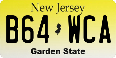 NJ license plate B64WCA