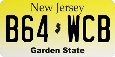NJ license plate B64WCB