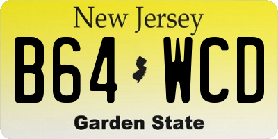 NJ license plate B64WCD