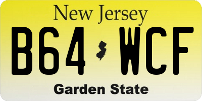 NJ license plate B64WCF