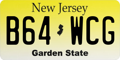NJ license plate B64WCG