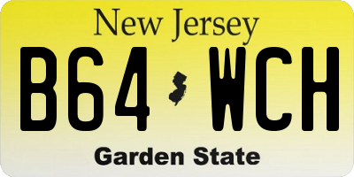 NJ license plate B64WCH