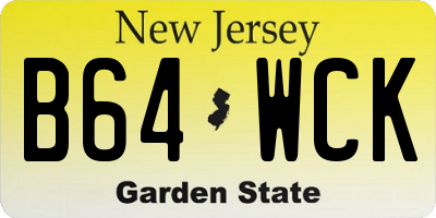NJ license plate B64WCK