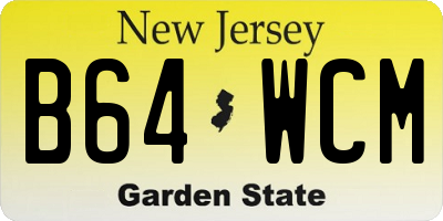 NJ license plate B64WCM