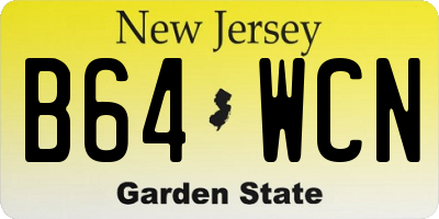 NJ license plate B64WCN