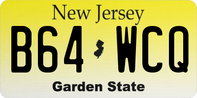 NJ license plate B64WCQ