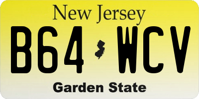 NJ license plate B64WCV