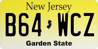 NJ license plate B64WCZ