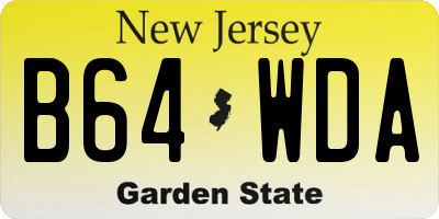 NJ license plate B64WDA