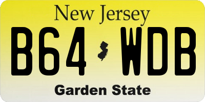 NJ license plate B64WDB