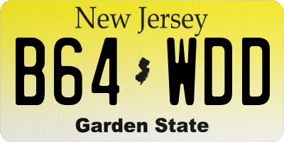 NJ license plate B64WDD