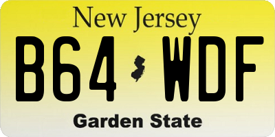NJ license plate B64WDF