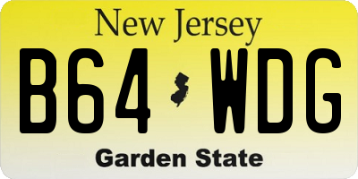 NJ license plate B64WDG