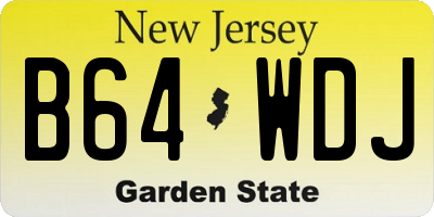 NJ license plate B64WDJ