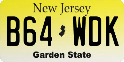 NJ license plate B64WDK