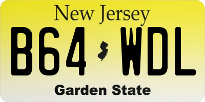 NJ license plate B64WDL
