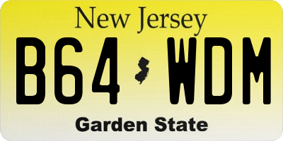 NJ license plate B64WDM