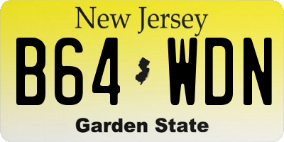 NJ license plate B64WDN