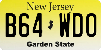 NJ license plate B64WDO