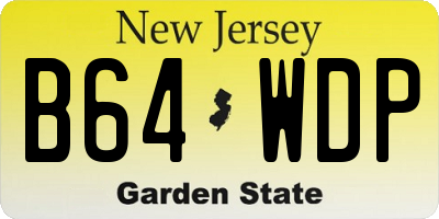 NJ license plate B64WDP