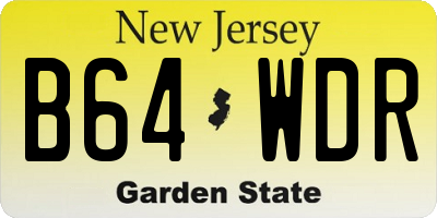 NJ license plate B64WDR