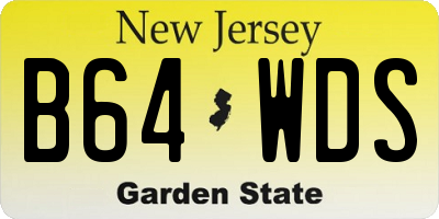 NJ license plate B64WDS