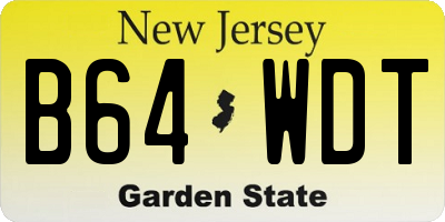 NJ license plate B64WDT